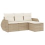 Garden sofa set with 4-piece synthetic rattan beige cushions by , Garden sets - Ref: Foro24-3221267, Price: 366,61 €, Discoun...