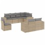 Gartensofa-Set mit beigen Kissen 8 Stück PE-Rattan von , Gartensets - Ref: Foro24-3222838, Preis: 630,93 €, Rabatt: %