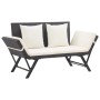 Garden bench with black synthetic rattan cushions 176 cm by vidaXL, garden benches - Ref: Foro24-46230, Price: 202,18 €, Disc...