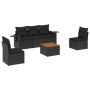 6-teiliges Gartensofa-Set und schwarze synthetische Rattankissen von , Modulare Sofas für den Außenbereich - Ref: Foro24-3224...