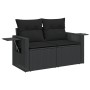 6-teiliges Gartensofa-Set und schwarze synthetische Rattankissen von , Modulare Sofas für den Außenbereich - Ref: Foro24-3224...