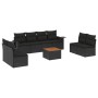 8-teiliges Gartensofa-Set und schwarze synthetische Rattankissen von , Modulare Sofas für den Außenbereich - Ref: Foro24-3224...