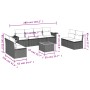 8-teiliges Gartensofa-Set und schwarze synthetische Rattankissen von , Modulare Sofas für den Außenbereich - Ref: Foro24-3224...