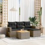 Gartensofa-Set mit Kissen, 5-teilig, graues synthetisches Rattan von , Modulare Sofas für den Außenbereich - Ref: Foro24-3224...