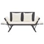 Garden bench with black synthetic rattan cushions 176 cm by vidaXL, garden benches - Ref: Foro24-46230, Price: 202,18 €, Disc...