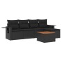 6-teiliges Gartensofa-Set und schwarze synthetische Rattankissen von , Modulare Sofas für den Außenbereich - Ref: Foro24-3224...