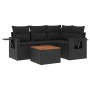 5-teiliges Gartenmöbel-Set und schwarze synthetische Rattankissen von , Modulare Sofas für den Außenbereich - Ref: Foro24-322...