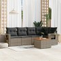 6-piece garden furniture set and gray synthetic rattan cushions by , Modular outdoor sofas - Ref: Foro24-3224555, Price: 394,...