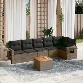 7-piece garden sofa set with gray PE rattan cushions by , Modular outdoor sofas - Ref: Foro24-3224576, Price: 481,93 €, Disco...