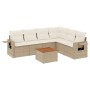 Set sofás de jardín 7 piezas y cojines ratán sintético beige de , Sofás modulares de exterior - Ref: Foro24-3224581, Precio: ...