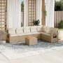 Gartensofa-Set mit beigen Kissen 8 Stück PE-Rattan von , Modulare Sofas für den Außenbereich - Ref: Foro24-3224595, Preis: 64...