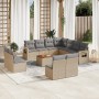 12-teiliges Gartensofa-Set und braune synthetische Rattankissen von , Modulare Sofas für den Außenbereich - Ref: Foro24-32246...