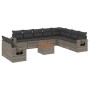 Set de sofás de jardín 11 pzas y cojines ratán sintético gris de , Sofás modulares de exterior - Ref: Foro24-3224639, Precio:...