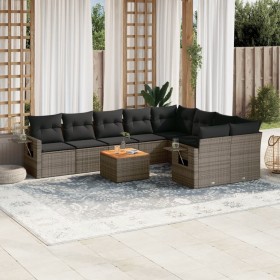 10-piece garden sofa set with gray synthetic rattan cushions by , Modular outdoor sofas - Ref: Foro24-3224723, Price: 636,68 ...