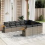 10-piece garden sofa set with gray synthetic rattan cushions by , Garden sets - Ref: Foro24-3227180, Price: 680,54 €, Discoun...