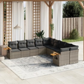 10-piece garden sofa set with gray synthetic rattan cushions by , Garden sets - Ref: Foro24-3227194, Price: 680,54 €, Discoun...