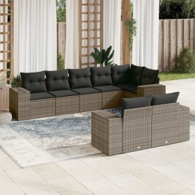 8-teiliges Gartensofa-Set und graue synthetische Rattankissen von , Gartensets - Ref: Foro24-3222819, Preis: 621,17 €, Rabatt: %