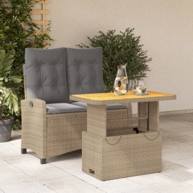 2-teilige Garten-Essgruppe mit beigen Kissen aus synthetischem Rattan von , Gartensets - Ref: Foro24-3277430, Preis: 312,99 €...