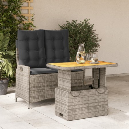 2-piece garden dining set with gray synthetic rattan cushions by , Garden sets - Ref: Foro24-3277466, Price: 297,43 €, Discou...