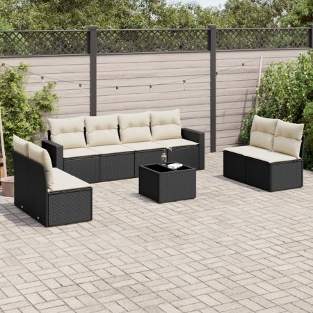 8-teiliges Gartensofa-Set und schwarze synthetische Rattankissen von , Gartensets - Ref: Foro24-3218846, Preis: 521,11 €, Rab...