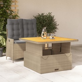 2-teilige Garten-Essgruppe mit beigen Kissen aus synthetischem Rattan von , Gartensets - Ref: Foro24-3277487, Preis: 381,57 €...