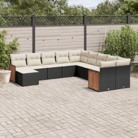 11-teiliges Gartensofa-Set und schwarze synthetische Rattankissen von , Gartensets - Ref: Foro24-3228247, Preis: 693,56 €, Ra...