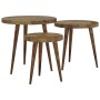 Set of side tables 3 pieces MDF and dark brown iron by vidaXL, Side tables - Ref: Foro24-286094, Price: 96,90 €, Discount: %