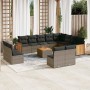 Gartensofa-Set mit Kissen, 13-teilig, graues synthetisches Rattan von , Gartensets - Ref: Foro24-3228160, Preis: 859,18 €, Ra...