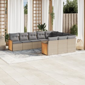 Garden sofa set with beige cushions 10 pieces synthetic rattan by , Garden sets - Ref: Foro24-3228019, Price: 715,59 €, Disco...