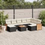 Gartensofa-Set 10-teilig mit schwarzen synthetischen Rattankissen von , Gartensets - Ref: Foro24-3228226, Preis: 581,28 €, Ra...