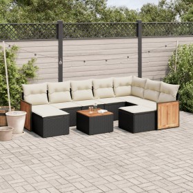 Gartensofa-Set 10-teilig mit schwarzen synthetischen Rattankissen von , Gartensets - Ref: Foro24-3228226, Preis: 575,33 €, Ra...