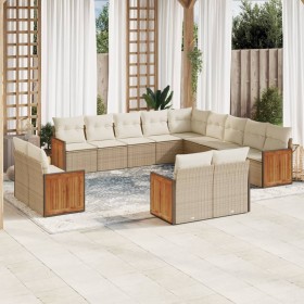 Garden sofa set with cushions 13 pieces beige synthetic rattan by , Garden sets - Ref: Foro24-3228207, Price: 1,00 €, Discoun...