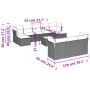 11-piece garden sofa set and gray synthetic rattan cushions by , Garden sets - Ref: Foro24-3218340, Price: 669,34 €, Discount: %