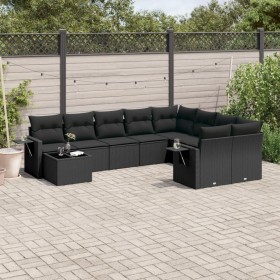 Gartensofa-Set 10-teilig mit schwarzen synthetischen Rattankissen von , Gartensets - Ref: Foro24-3220654, Preis: 621,99 €, Ra...