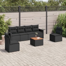 7-piece garden dining set and black synthetic rattan cushions by , Modular outdoor sofas - Ref: Foro24-3224508, Price: 438,27...