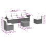 7-piece garden dining set and black synthetic rattan cushions by , Modular outdoor sofas - Ref: Foro24-3224508, Price: 438,27...