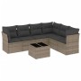 7-teiliges Gartensofa-Set mit grauen PE-Rattan-Kissen von , Gartensets - Ref: Foro24-3217690, Preis: 454,96 €, Rabatt: %