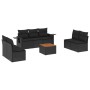 8-teiliges Gartensofa-Set und schwarze synthetische Rattankissen von , Modulare Sofas für den Außenbereich - Ref: Foro24-3224...