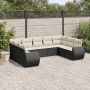 8-teiliges Gartensofa-Set und schwarze synthetische Rattankissen von , Modulare Sofas für den Außenbereich - Ref: Foro24-3221...