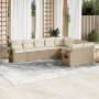 9-teiliges Gartensofa-Set mit beigen synthetischen Rattankissen von , Gartensets - Ref: Foro24-3220637, Preis: 698,61 €, Raba...