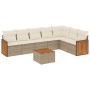 Garden sofa set with beige cushions 8 pcs PE rattan by , Garden sets - Ref: Foro24-3227717, Price: 642,99 €, Discount: %