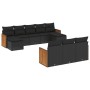 Gartensofa-Set 10-teilig mit schwarzen synthetischen Rattankissen von , Gartensets - Ref: Foro24-3228092, Preis: 598,01 €, Ra...