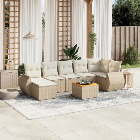 Gartensofa-Set mit beigen Kissen 8 Stück PE-Rattan von , Gartensets - Ref: Foro24-3225113, Preis: 629,94 €, Rabatt: %