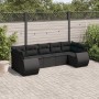 7-teiliges Garten-Essset und schwarze Kissen aus synthetischem Rattan von , Gartensets - Ref: Foro24-3254122, Preis: 499,80 €...