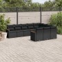 Gartensofa-Set 10-teilig mit schwarzen synthetischen Rattankissen von , Gartensets - Ref: Foro24-3258737, Preis: 635,87 €, Ra...