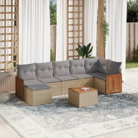 Gartensofa-Set mit beigen Kissen 8 Stück PE-Rattan von , Gartensets - Ref: Foro24-3227879, Preis: 533,99 €, Rabatt: %