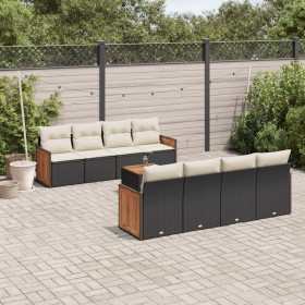 8-teiliges Gartensofa-Set und schwarze synthetische Rattankissen von , Gartensets - Ref: Foro24-3227498, Preis: 554,05 €, Rab...