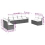 8-teiliges Gartensofa-Set und schwarze synthetische Rattankissen von , Gartensets - Ref: Foro24-3227568, Preis: 470,85 €, Rab...