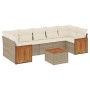 Garden sofa set with beige cushions 8 pcs PE rattan by , Garden sets - Ref: Foro24-3227493, Price: 662,34 €, Discount: %