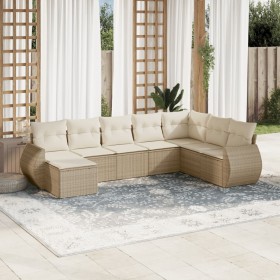 Garden sofa set with beige cushions 8 pcs PE rattan by , Modular outdoor sofas - Ref: Foro24-3221757, Price: 698,48 €, Discou...